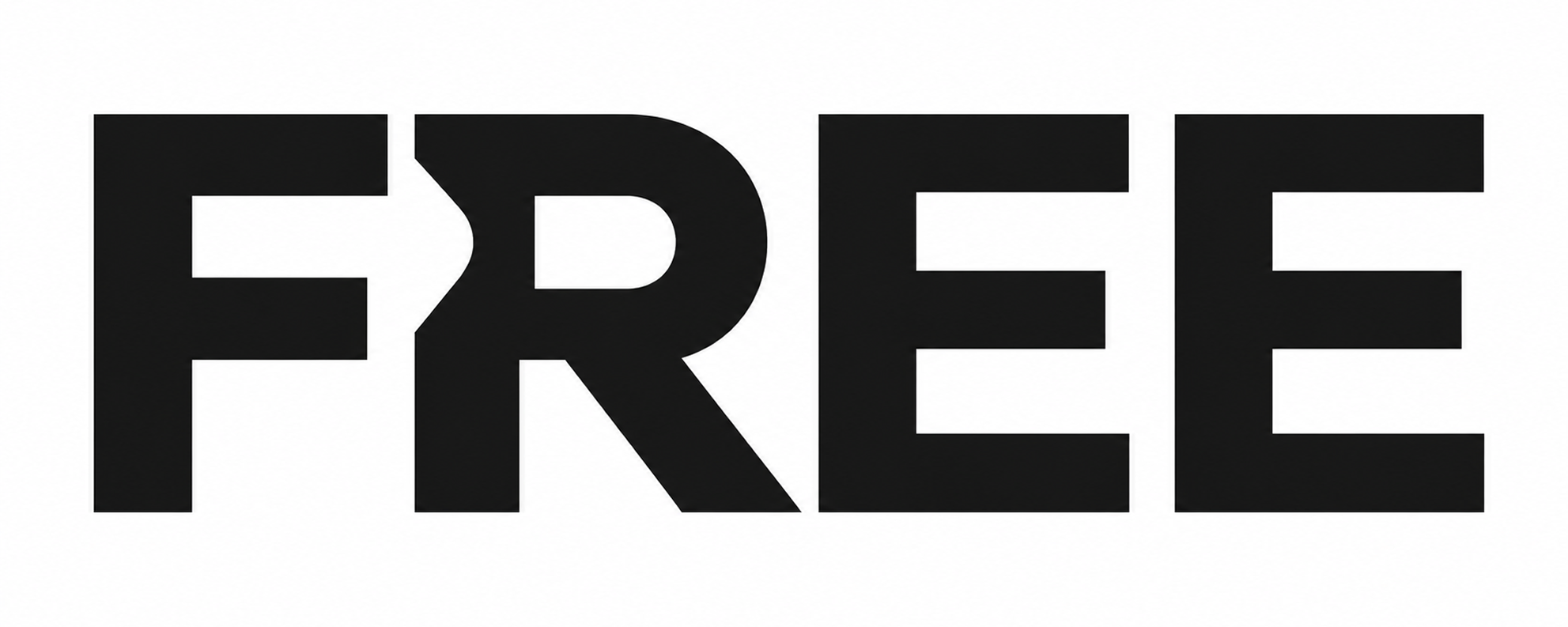 The word “FREE” displayed in large, bold black letters on a white background.